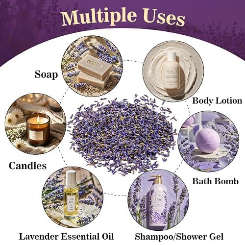 Sukh 3OZ Dried Lavender Flowers - Lavender Buds for Drawers/Closets Sachets Bags, Fresh Scents, Organic, Bulk, for Patry, Birthday, Bridal Shower, Soap or Candle Making thumbnail 4