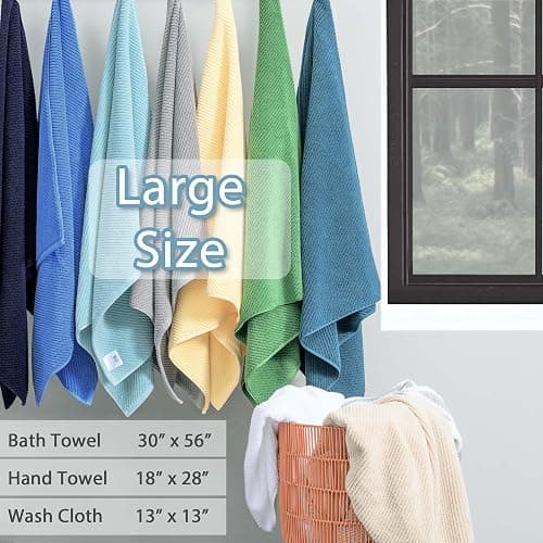 Pink Towels - 100% Cotton, Soft, Quick Dry, Lightweight, Towel Set of 6, 2 Large Bath 30" x 56", 2 Hand 18" x 28", 2 Washcloths 13" x 13", Pink Towels Bathroom Sets, Luxury Towel Gift Set thumbnail 4