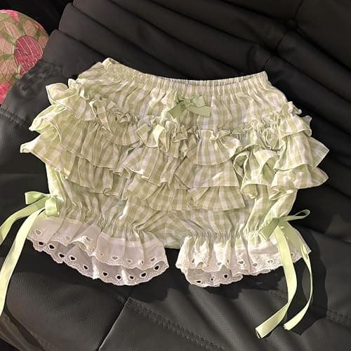 Womens Y2K Off Shoulder Kawaii T-Shirt Suit Hrajuku Plaid Ruffled Lace Pumpkin Short Pants Cute Cat Graphic Tops thumbnail 6
