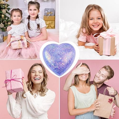 Heart Sugar Ball Stress Balls for Adults (Purple), Malt Sugar Ball Sensory Fidget Toys for Kids, Slow-Rise Squishy Sugar Stress Ball, Heart Shape Squeeze Toys for Stress Relief thumbnail 7