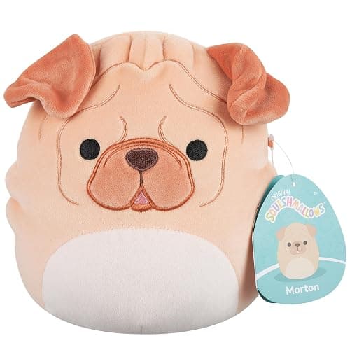 Squishmallows Jazwares SQCR07633 - Morton der braune Shar Pei 19 cm, offizielles Plüsch, superweiches Kuscheltier thumbnail 3