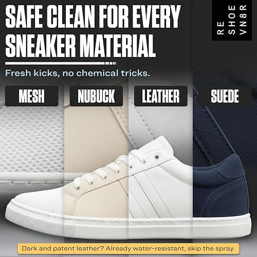 RESHOEVN8R Rain & Stain Shoe Protector Spray - Waterproof, 6.5oz | Quick-drying, no harsh chemicals, protects sneakers, suede, canvas, leather & white shoes, long-lasting thumbnail 4