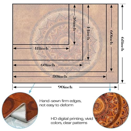 Accnicc Boho Mandala Tapestry Wall Hanging Hippie Bohemian Floral Medallion Indian Tapestry Aesthetic Wall Art Small Vintage Orange Brown Tapestries for Bedroom Living Room Dorm Decor 48 x 36 Inch thumbnail 2