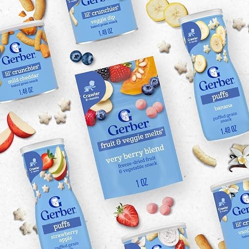 Gerber Stage 3 Baby Snacks, Puffs Value Pack, Puffs Snacks, Baby Led Feeding, 4PK thumbnail 9