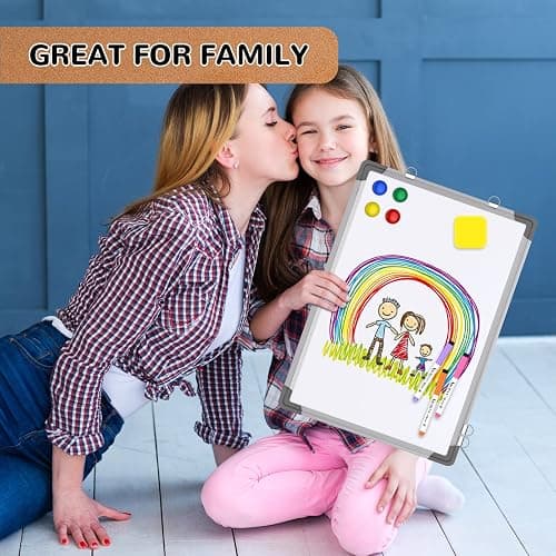 Monthly Calendar Whiteboard Dry Erase Cork Board Combination for Wall, 17"x13" Magnetic Dry Erase Board, Double-Sided White Board, Portable Board for Office, Kitchen, Planning, Memo, School, Home thumbnail 6
