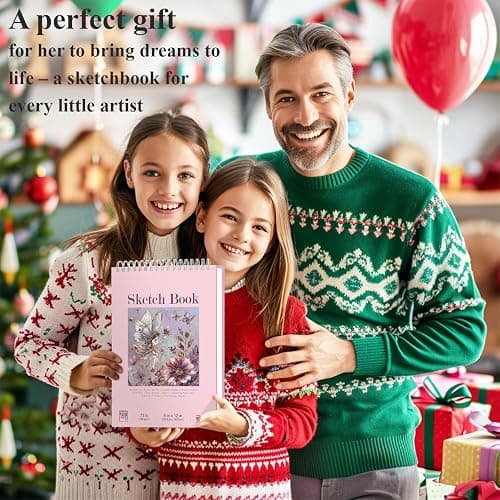 Cute Sketchbook Pink, 9"x12" Sketch Book for Teen Girls, 100 Sheets Girl Sketchbook 73lb/120gsm Drawing Paper for Kids, Art Supplies for Teens 14-16 Girls. thumbnail 7