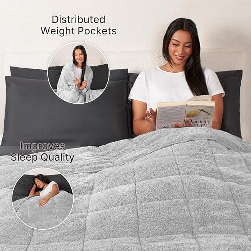 Brentfords Teddy Fleece Weighted Blanket for Adults Sleep Therapy Anxiety Stress Relief Super Soft Throw, Silver Grey, 125 x 180cm - 6kg (Disclaimer:Only suitable for age 3+years) thumbnail 6