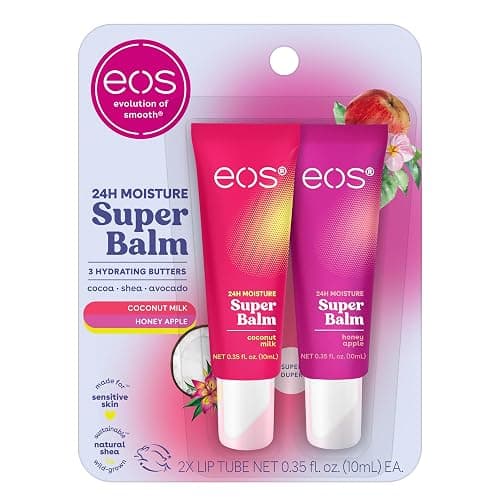 eos 24H Moisture Super Balm - Coconut Milk & Honey Apple, Day or Night Lip Treatment, Made for Sensitive Skin, Lip Balms & Moisturizers, 0.35 fl oz, 2-Pack - Image 1