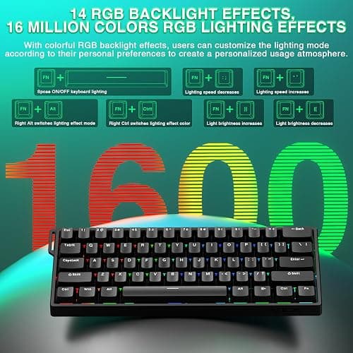 Aula WIN60 HE - 60% Mechanical Gaming Keyboard Wired, Magnetic Switch Hot Swappable, Adjustable Actuation Rapid Trigger Mode, 8000 Hz Polling Rate, RGB Small Keyboard 60 Percent Compact Design for PC thumbnail 7