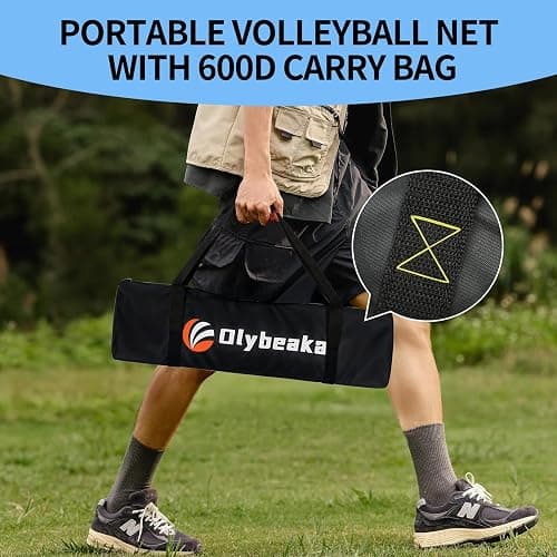 Portable Outdoor Volleyball Net Set for Backyard Beach with Adjustable Poles, Soft PU Volleyball & Pump, Carry Bag and Durable Anti-Sagging Net thumbnail 5