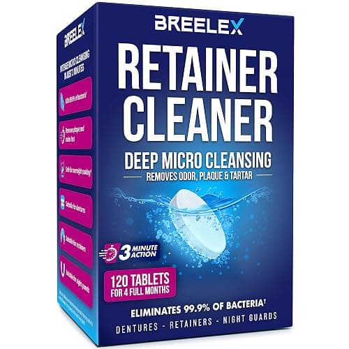 Breelex Retainer Cleaner Tablets, 120 Count for Dentures & Aligners - Image 1