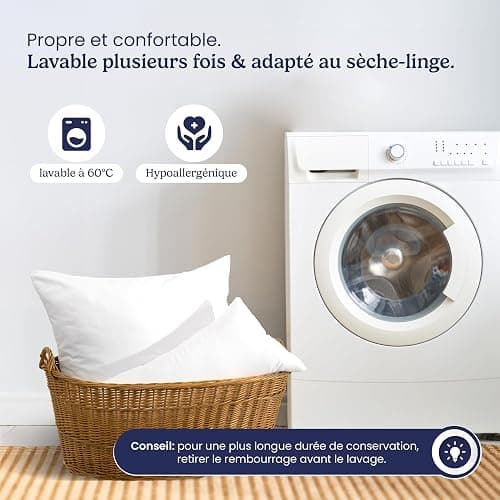 Gentle North Lot de 2 oreillers (40x40 cm Gros) - pour lit et comme Coussin canape décoratif - avec Fermeture éclair pour Le Rembourrage - Coussin de canapé - Lavable jusqu'à 60 °C, Certifié Öko-Tex thumbnail 5