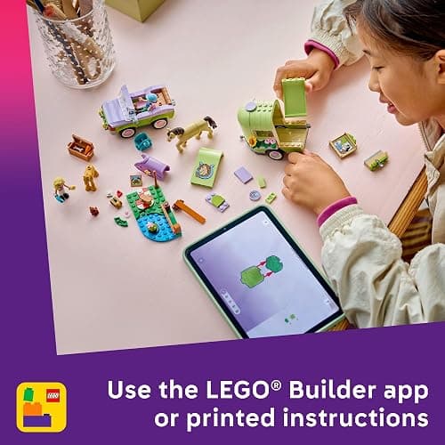LEGO Friends Horse & Baby Foal Trailer Building Toy for Girls & Boys - Pretend Play Set for Kids, Ages 7+ - W/Autumn & Matilde Minidolls, Toy Animals, & Accessories - Gift Idea for Birthdays - 42695 thumbnail 6