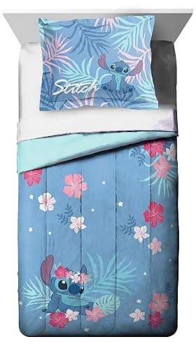 Jay Franco Disney Lilo & Stitch Paradise Dream Full Comforter & Sham Set - Super Soft Kids Reversible Bedding - Fade Resistant Microfiber (Official Disney Product) thumbnail 3