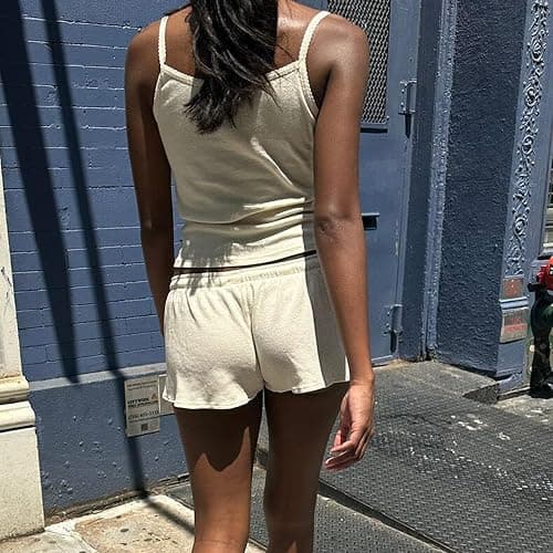 Women Y2K Low Rise Sweat Shorts Summer Cute Low Waist Wide Leg Mini Shorts Casual Basic Drawstring Lounge Shorts thumbnail 2