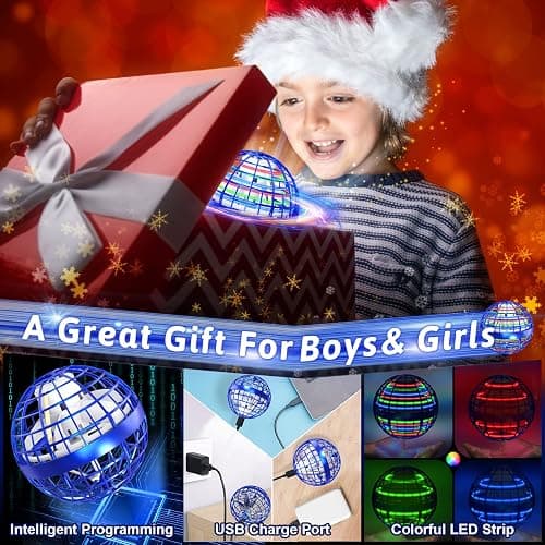 semai Flying Orb Ball Toy 2026, 2 Pack Magic Cosmic Globe UFO Boomerang Hover Ball Fidget Spinner Mini Drone for Kids Age 6-8-13, Cool Toys Gift for 6 7 8 9 10+ Year Old Boys Girls Teens Outdoor Toys thumbnail 3