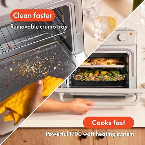 bella Air Fry Toaster Oven, 7 Preset Cooking Options, Dishwasher-Safe EverGood Coated Trays Included, 60-Minute Auto Shutoff w Audible Timer, Power Indicator Light, 1700 Watt, Oatmilk thumbnail 5