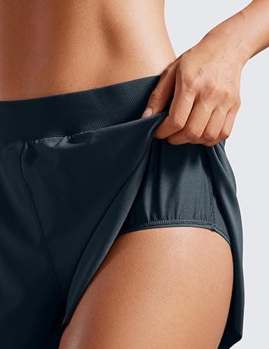 CRZ YOGA V Split Running Shorts for Women 2.5" - High Waisted Workout Athletic Gym Track with Liner Breathable Quick Dry thumbnail 3