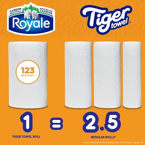 Royale Tiger Strong Paper Towel, 12 Equal 30 Rolls, 123 Sheets per Roll thumbnail 7