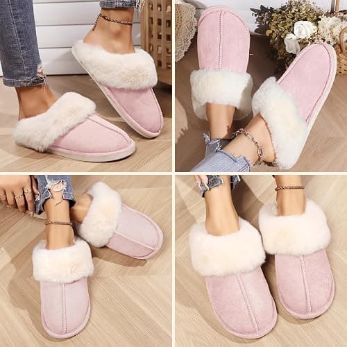 Hausschuhe Damen Herren Winter Plüsch Warm gefüttert Hausschuhe Pantoletten Bequeme rutschfeste Flache Slippers thumbnail 7