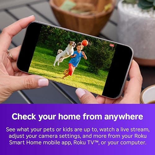 Roku Battery Camera Plus for Home Security - New 2025 Weather-Resistant Outdoor & Indoor Wireless Camera & Pet Monitor with 1080p HD & Two-Way Audio - 4X Rechargeable Battery Capacity thumbnail 2