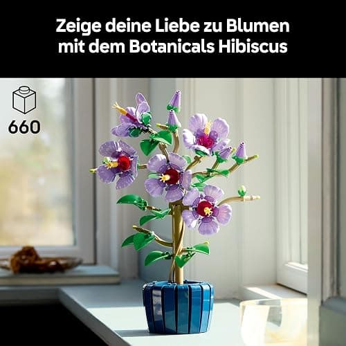 LEGO Hibiskus Blume (10372) - Blumen LEGO Botanicals, Blumenstrauß Deko (inkl. bedruckter Fliese) thumbnail 5