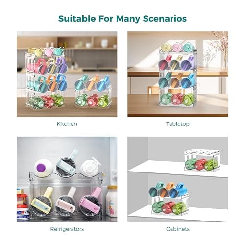 Yuvslo Water Bottle Organizer 4-Tier Set - Heavy Duty Stackable Holder for 40oz Stanley Tumblers & Wine Bottles, Drainable Kitchen Rack, Easy to Clean (Gift Idea) thumbnail 5