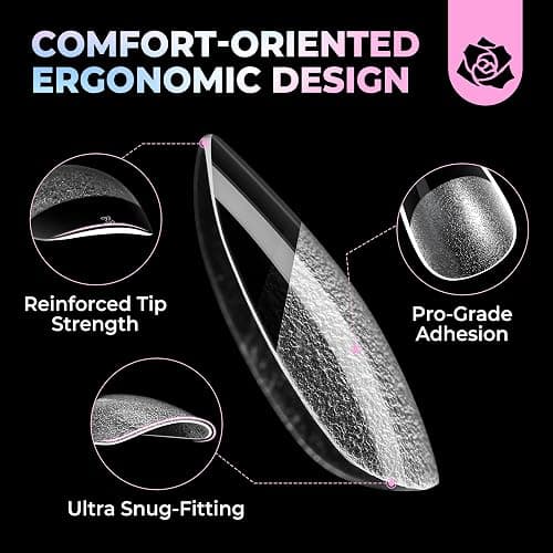 UNA GELLA Oval Gel Nail Tips Short 15 Sizes Full Cover Pre-Etched 300PCS | Easy DIY Salon Oval Almond Press On Nails, Snug Fit & Long-Lasting Hold for Daily Wear, Home DIY Salon thumbnail 5