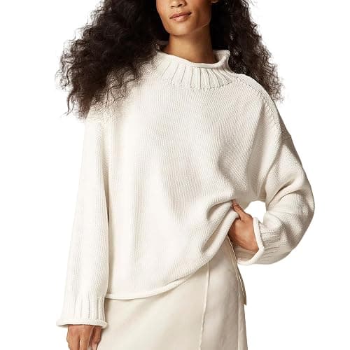 Women's Oversized Roll Neck Sweater Long Sleeve Chunky Knit Pullover Cozy Fall Winter Tops Casual Loose Knitwear - Image 1
