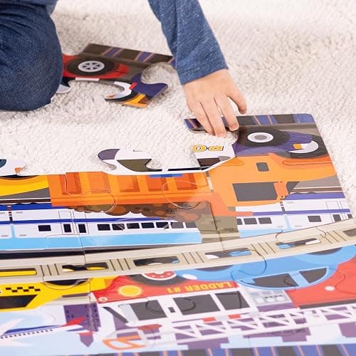 Melissa & Doug Traffic Jam Jumbo Floor Puzzle (24 Pieces, 2 x 3 Feet), Vehicle-Themed Jigsaw Puzzle for Preschoolers and Kids Ages 3+ - FSC Certified thumbnail 7