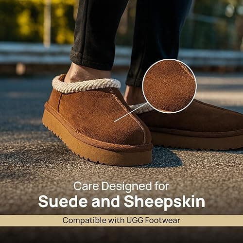 Suede & Sheepskin Cleaning Kit Compatible with UGG Footwear - Gentle Cleaner and Conditioner, Protector Spray, Odor Remover, Suede Stain Nap Eraser, Dual Brush Set - For UGG Shoes, Boots thumbnail 2