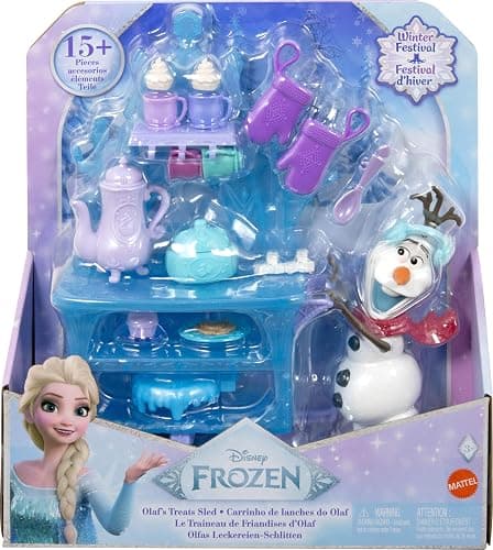 Mattel Disney Frozen Olaf Doll & Accessories, Treat Sled Playset with Cart, Food & More Inspired by Frozen: Winter Festival thumbnail 6
