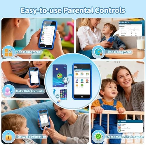MOMILLA Toys Kids Smart Phone, 3.97" Screen Dual Cameras w/ 21 Stickers, Birthday Gifts for Kids, 16GB Toddler Learning Cell Phone with Games, Boys Girls Toys for Age 3 4 5 6 7 8 9 Year Old thumbnail 7