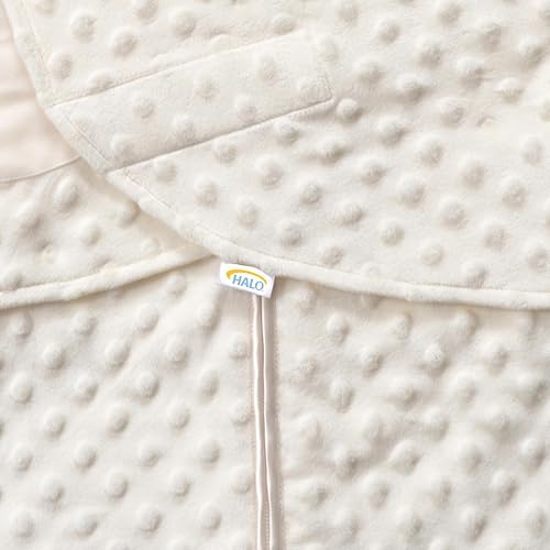 HALO Sleepsack Swaddle, 3-Way Adjustable Swaddle Blanket, TOG 3.0, Velboa Plush Dots, Cream, Newborn, 0-3 Months thumbnail 4