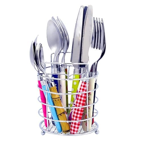 The Original Brink House Eclectic Collection Mix & Match Stainless Steel Cutlery Set with Multicolored Handles / 16 pieces with Metal Stand/Lifestyle utensils for home, apartment, dorm, outdoor thumbnail 2