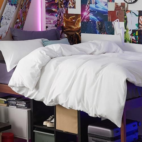 Bedsure Duvet Cover Twin/Twin XL Size for Kids- Extra Soft Double Brushed Bedding Set with Zipper Closure, 2 Pieces, Includes 1 Duvet Cover (68"x90") & 1 Pillow Sham, Comforter Not Included, White thumbnail 4