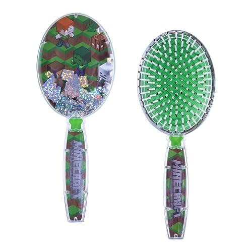 Minecraft Hair Brush with Magical Sparkling Cubes - Confetti, Green - Boys Hair Brush Ages 3+ - Image 1