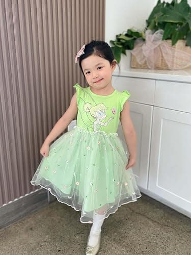 Disney Princess Frozen Elsa Minnie Stitch Toddler Girl Tulle Tutu Dress Ruffle Sleeve Mesh Summer Birthday Party Clothes 2-9Y thumbnail 3