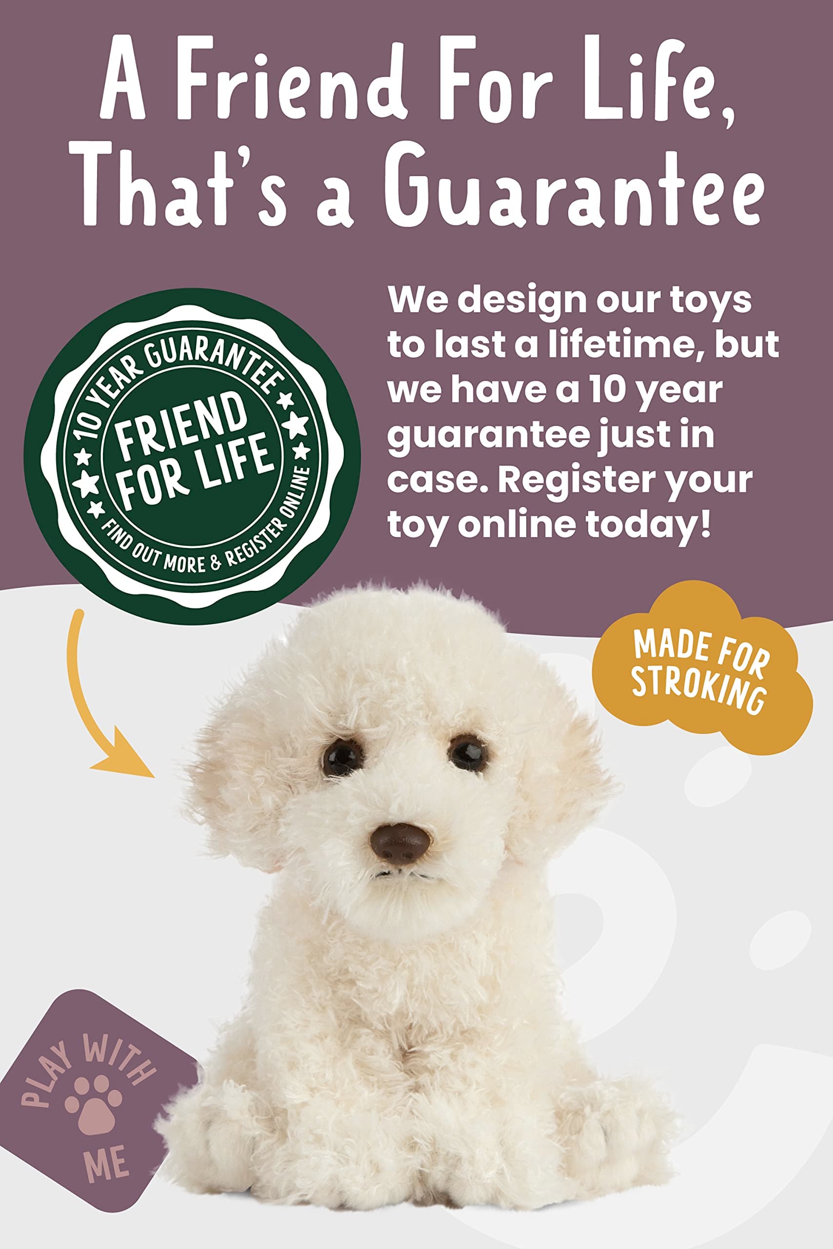 Living Nature Labradoodle Puppy, Realistic Plush Pet Animal (16cm), Soft Toy with Educational Fact Tags, Cuddly and Lifelike Toy for Kids, Eco-Friendly and Made with Naturli Recycled Materials thumbnail 7