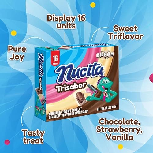 NUCITA Trisabor, Creamy Chocolate, Vanilla & Strawberry Candy, 7.9 Oz (Pack of 1) thumbnail 5