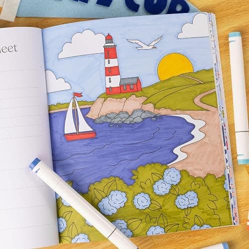 Coastal Americana Coloring Book by Elyse Breanne Design | 40 Single-Sided Pages, Nautical, Beachy and Summer Designs for Adults & Teens (8.5x10") thumbnail 12