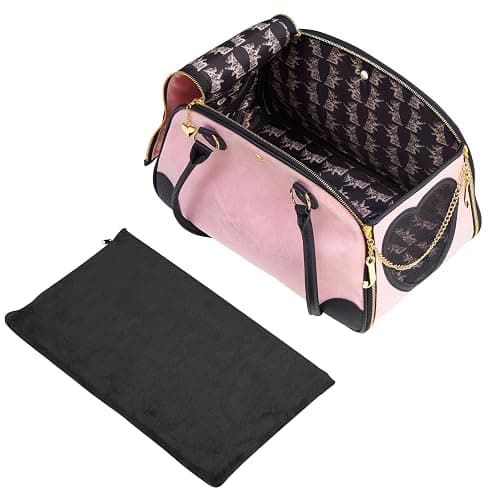 Juicy Couture Give Me Treats Pet Carrier - Stylish Pink Travel Bag for Small Dogs and Cats thumbnail 6
