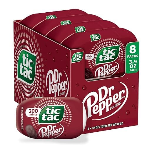 Tic Tac Dr Pepper, Pocket-sized Mints, Dr Pepper Flavored On-the-Go Refreshment, Bulk 8 pack, 3.4 oz Each - Image 1