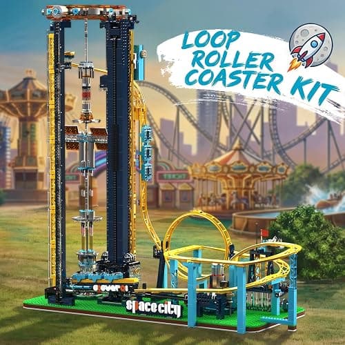 Mould King Loop Coaster Building Kit, Large Amusement Park Roller Coaster Model Set with Passenger Train and Motors, Creative Gift for Adults, 3118 PCS thumbnail 4