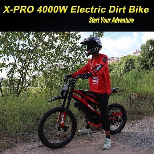 X-PRO 4000W 60V 27AH Teens Adults Electric Dirt Bike with Front LED Light! 19"/17" Wheels! thumbnail 2