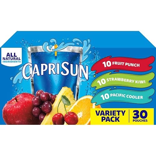 Capri Sun Fruit Punch, Strawberry Kiwi and Pacific Cooler Flavored Juice Drink Blend Variety Pack, 30 ct Box, 6 fl oz Pouches - Image 1