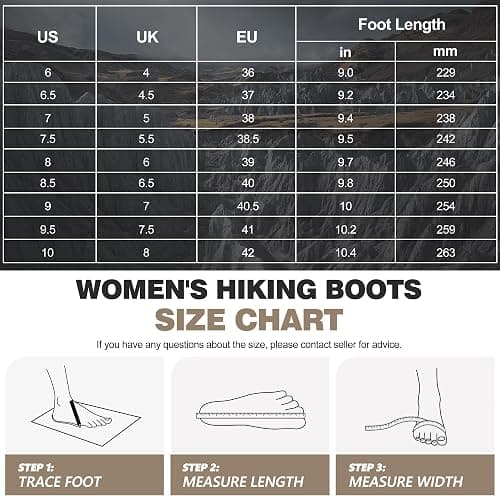 @ R CORD Womens Hiking Boots Waterproof Lightweight Hiking Boots Women Ankle Support Hiking Shoes Backpacking Boots Breathable Non-slip Hiking Boot for Outdoors thumbnail 7