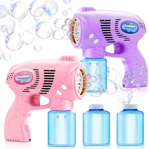 JOYIN 2 Bubble Guns with 2 Bottles Refill Solution, Bubble Machine Gun for Kids, Toddlers, Party Favors, Summer, Outdoors Activity, Wedding, Easter, Birthday Gift thumbnail 8