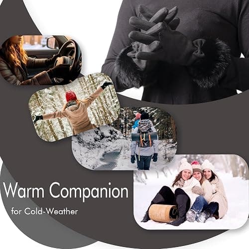 Vagasi Women Touch Screen Gloves, Fleece Lined Winter Gloves for Ladies, Thermal Suede Gloves Fur Cuff for Girls Gifts thumbnail 6