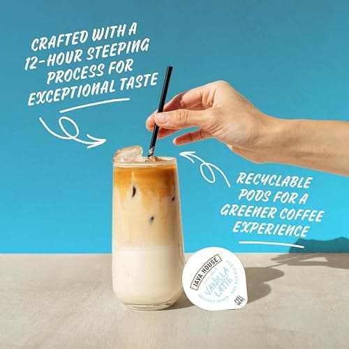 JAVA HOUSE French Vanilla Latte Cold Brew Coffee Pods, (12 Count) Peel and Pour Pods Hot or Iced thumbnail 7